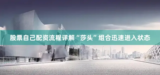 股票自己配资流程详解“莎头”组合迅速进入状态